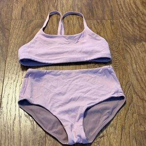 Athleta Girls Lavender Reversible Two-Piece Bikini Set